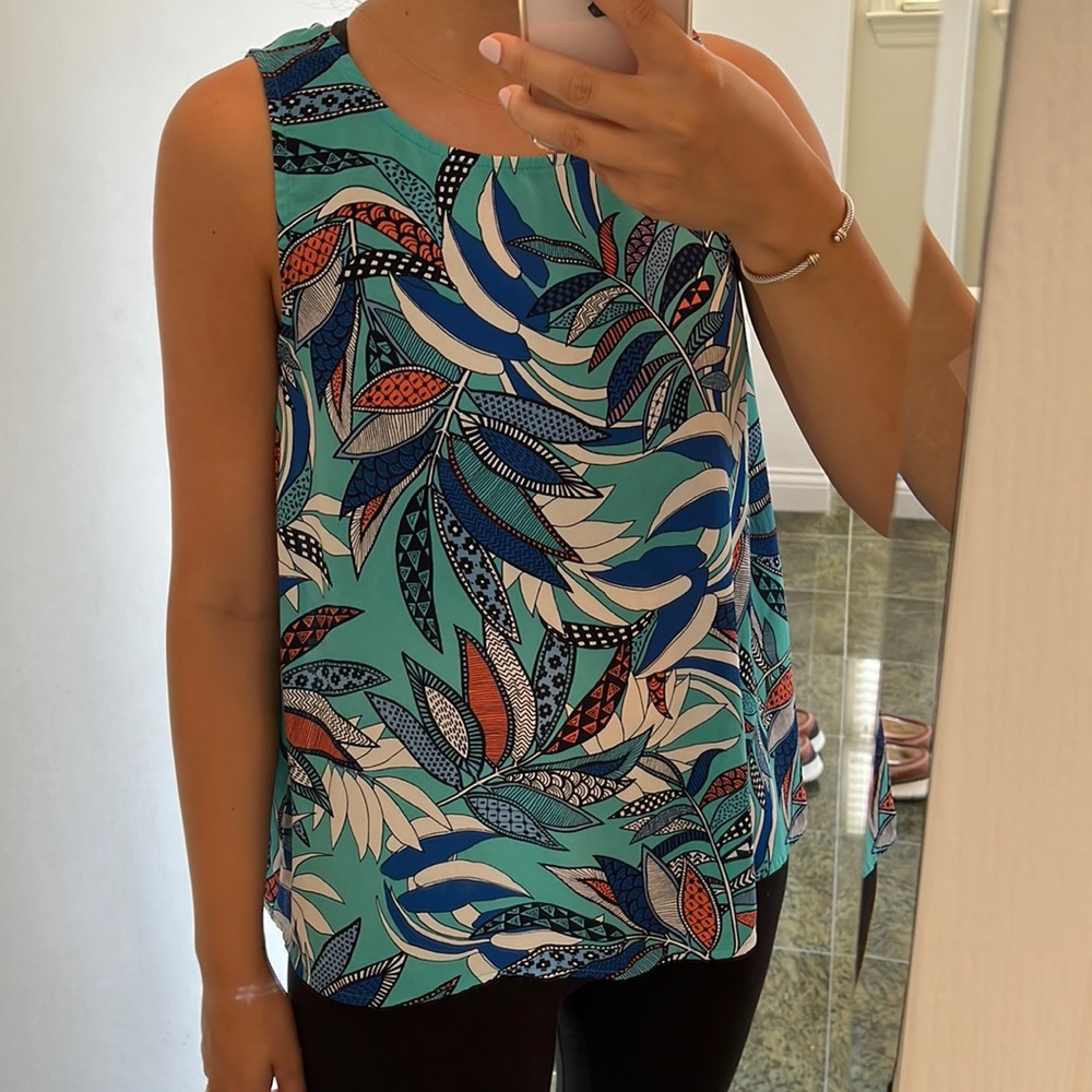 Tropical print tank top